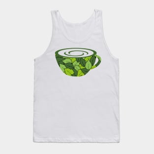 a cup of organic tea for healthy life logo Tank Top